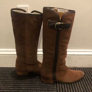 Daniel/Barbara Shearling Lined Suede Riding Boots